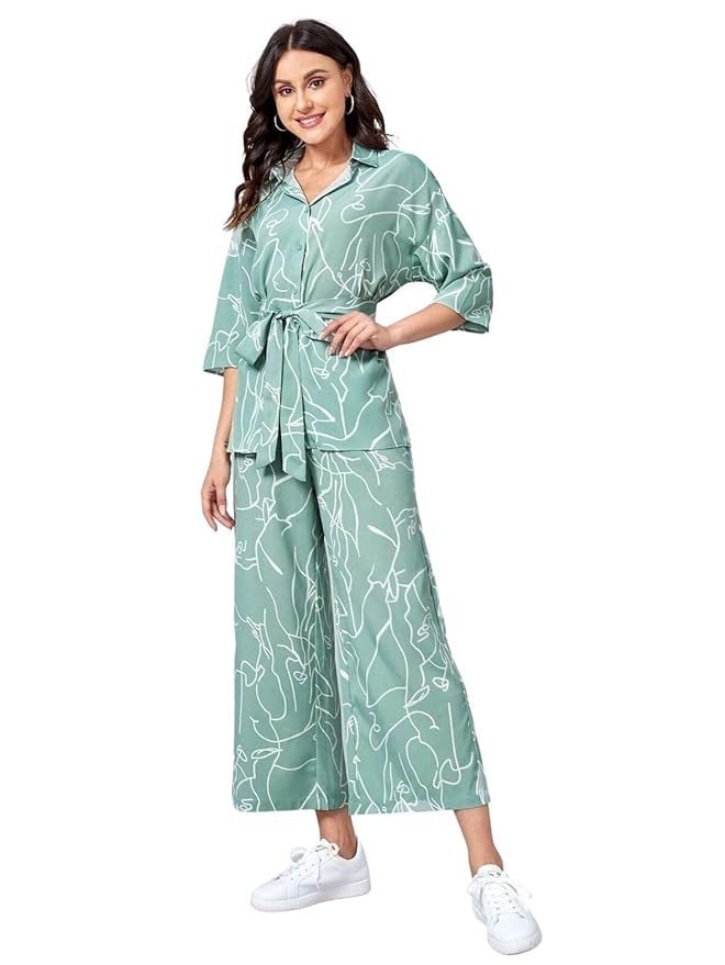 61rOLXOQ6QL._SY879_.jpg Co Ord Set for Women | Co Ord Set for Women Stylish | Festive Co Ord Set for Women | Travel Co Ord Set for Women | Full Sleeve Women Co-ord set - Image 1